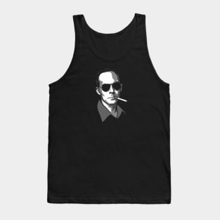 Hunter S Thompson greyscale Tank Top